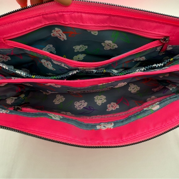 Lug Huddle Quilted Shoulder- Crossbody Bag, Gunmetal Chain Strap Magenta Pink - Picture 9 of 15